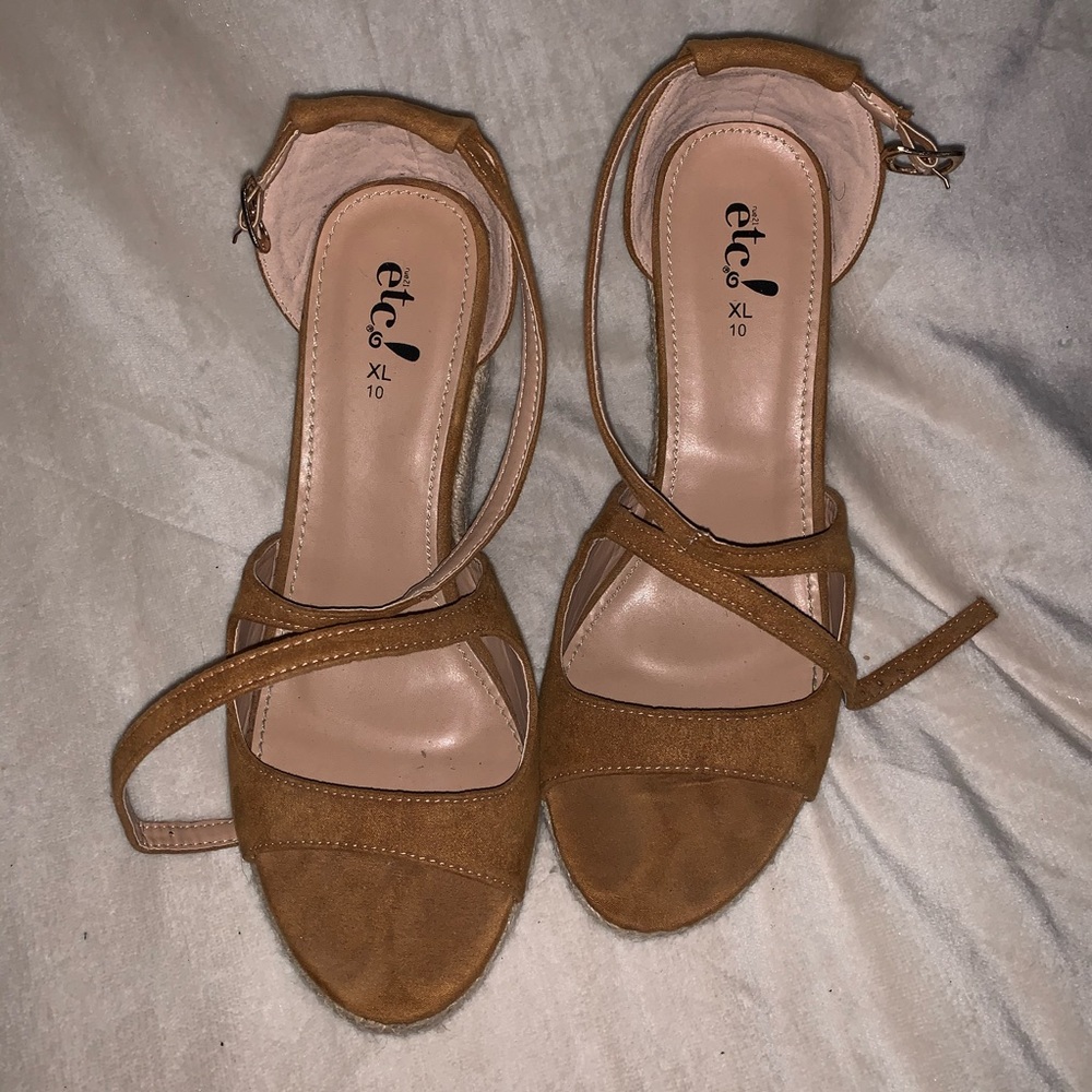RUE 21 ETC! Mustard yellow espadrille wedge sandal